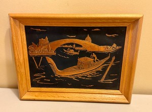 Vintage Venetian Boat Copper Relief Wall Art