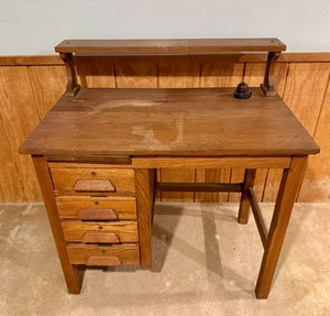 Arts and Crafts Style Writing Desk with Inkwell