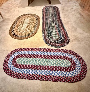 Three Vintage Braided Rugs