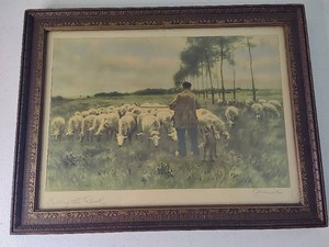 Calling the Flock by Anton Mauve Framed Art