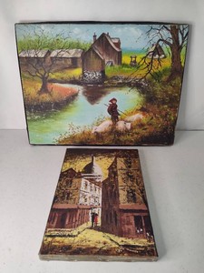 Signed Liuba Wolf Oil Painting & Additional Unsigned Painting