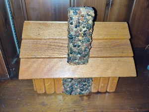 Rustic Birdhouse with Stone Chimney