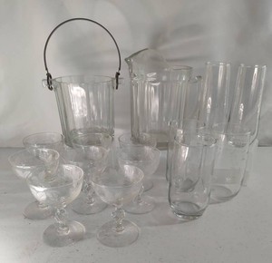 Geometric Ice Bucket, Pitcher & Morgantown Dessert Dishes