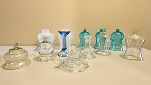 Assorted Vintage Glass Peg Candle Cups and Candle Holders
