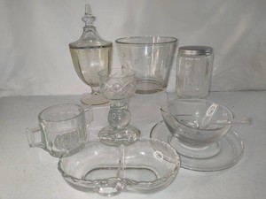 Clear Glass Apothecary Jar, Condiment Bowl, Relish Dish & More
