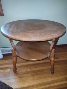 Solid Wood Round Side Table