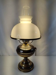 Vintage Hurricane Milk Glass Lamp
