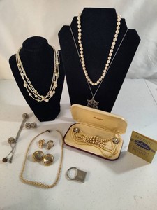 Pearl Necklaces & Sparkly Jewelry Assortment