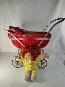 Vintaged Canvas Baby Buggy & Cabbage Patch Kid