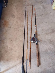Vintage Fishing Poles & Tackle Boxes