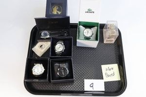 Mens Boxed Watch Lot - Stauer, Omax, Kenneth Cole, Lacoste, Phasar
