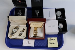 Ladies Boxes Watch Lot - Nine West, Klaus-Kobec, Geneva, Wenger, Jones