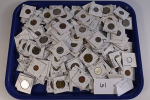 3 Pounds of Foreign Coins in Coin Holders