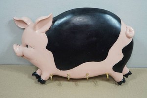 Vintage Piggy Key Hook Wall Hanger