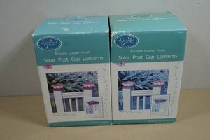 2 2-Packs Brushed Copper Finish Solar Post Cap Lanterns