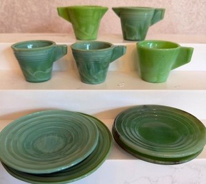 Childrens Tea Set Akro Agate 9 pc