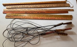 Antique Rug Beaters and Rulers Lot