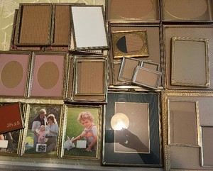 Lot of Vintage Metal Pictures Frames in Various Sizes