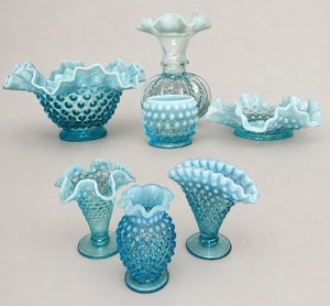 Blue Opalescent Hobnail Lot