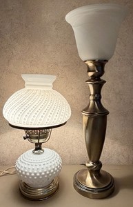 Milk Glass Lamp and Torch Lamp