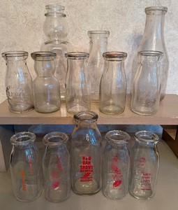 Vintage Antique Milk Bottle Lot Red Oak Grove, Duluth Etc