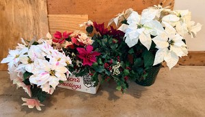 Faux Poinsettias