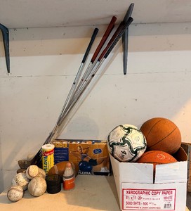 Sporting Goods Lot Golf Clubs, Basketballs ETC