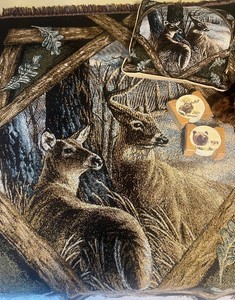 Woodland DeerWildlife Throw and Matching Pillow with Decor
