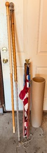 American Flag and Flagpole Lot