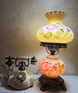 Electric Hurricane Lamp Gone with the Wind Lamp and Princess Rotary Phone