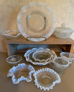 Opalescent Hobnail Glass Eleven-Piece LOT (LOT 1 of 2)