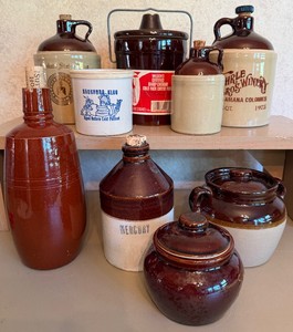 Large Crock Lot Jugs Bean Pots