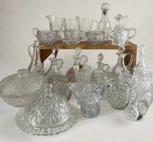 Crystal Cruets, Vases, Pitchers and More Large Lot