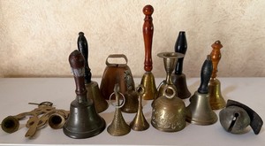 Lot of 14 Vintage Antique Brass Bells
