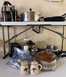 Large Kitchen Lot Pots Pans Small Appliances