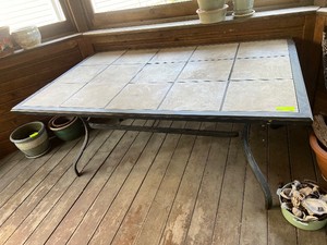 Stone Style Tile Top Patio Table