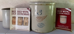 Red Wing #3 Crock and Red Wing Collectible Books