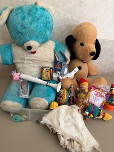 Vintage Toy Lot Plush Carnival Bear Henry the Dog MISC Toys