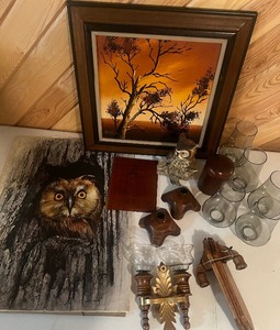 Spooky Tree and Owl Artwork Decor Lot