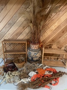 Boho Decor Bohemian Rattan Shelves Macrame Plant Hangers