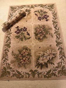 Area Rug and Runner Matching Purples and Green Floral