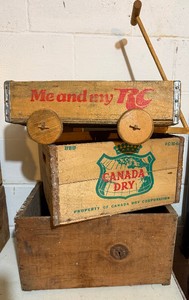 Three Piece LOT - Vintage Crates Canada Dry, RC Cola