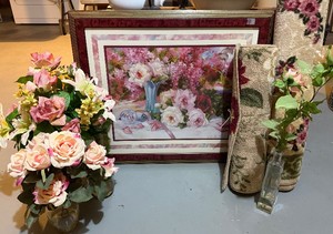 Pink Rose Decor Lot Artwork Rugs Floral