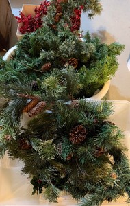 Large Faux Holiday Garland and Picks