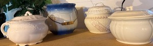 Lot of 4 Ironstone Porcelain Chamber Pots