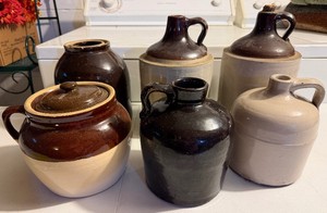 Lot of 6 Crocks and Bean Pots