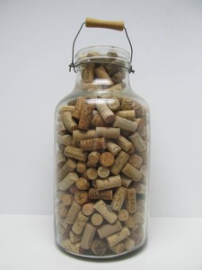 LARGE Vintage Glass Jar Full of Wine Corks