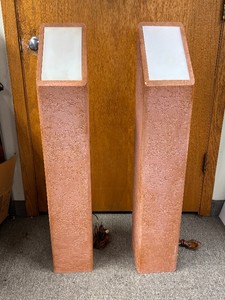 Pair of Vintage 80s era Designer Lighted Column Lamps