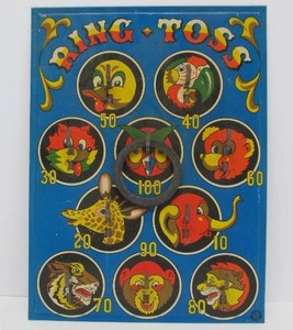 Vintage 1960s Tin Litho Ohio Art Safari Ring-Toss Game&nbsp