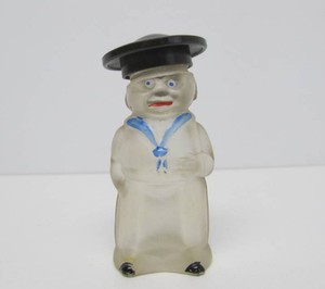 Vintage 1930s era Figural Glass Sailor Perfume Bottle&nbsp